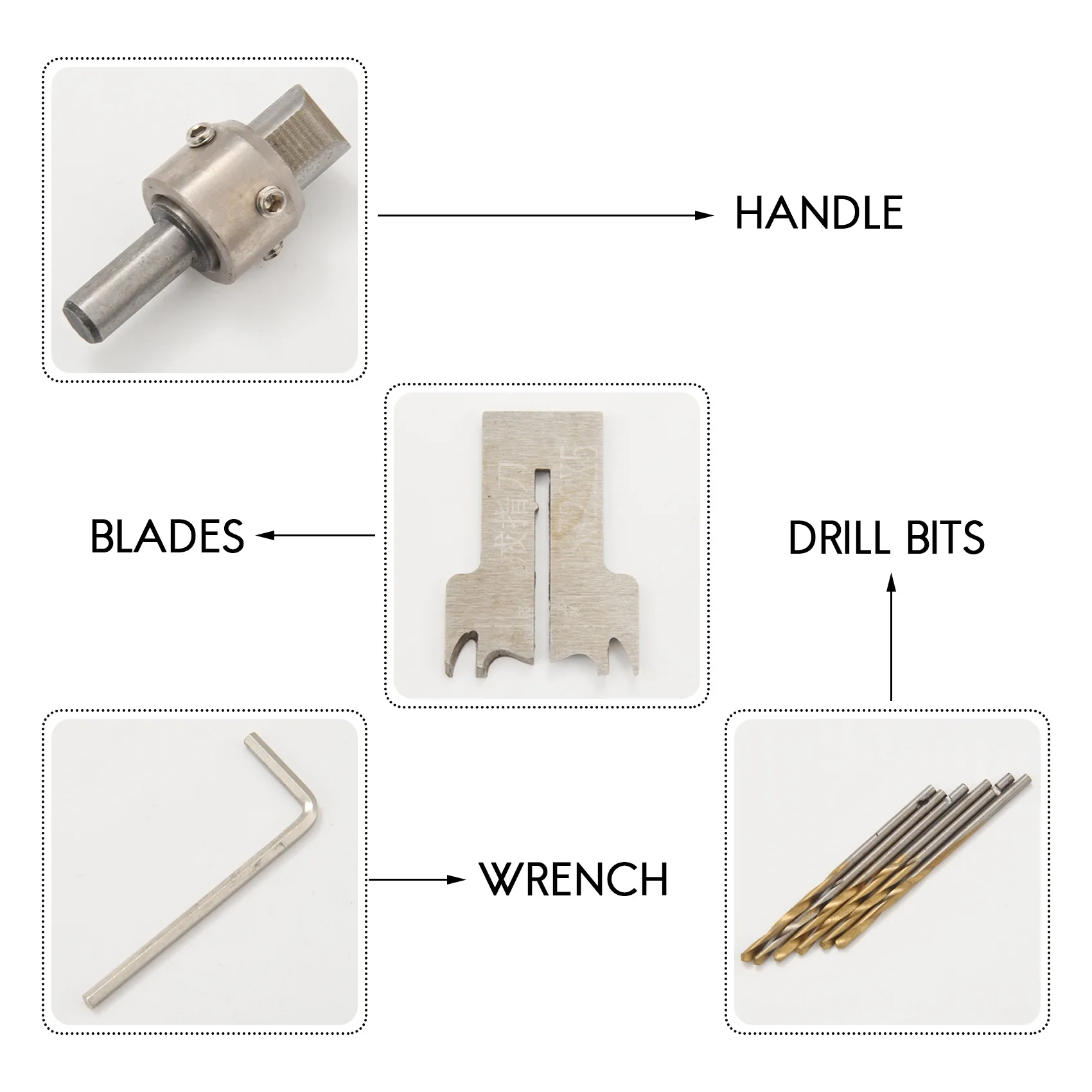 Broca De Anel De Madeira Conjunto, Broca De Anel De Madeira, Fabricante De Anéis De Madeira, Grânulo De Madeira De Aço, Anéis DIY Fazendo Jóias, 13 Pcs