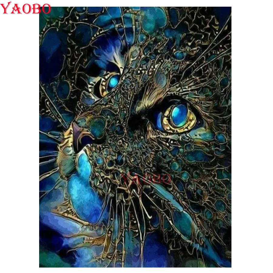 3D Diy Color tiger head Diamond Painting Diamond Embroidered Rhinestone Pictures Mosaic Home Decoration Handwork Gift