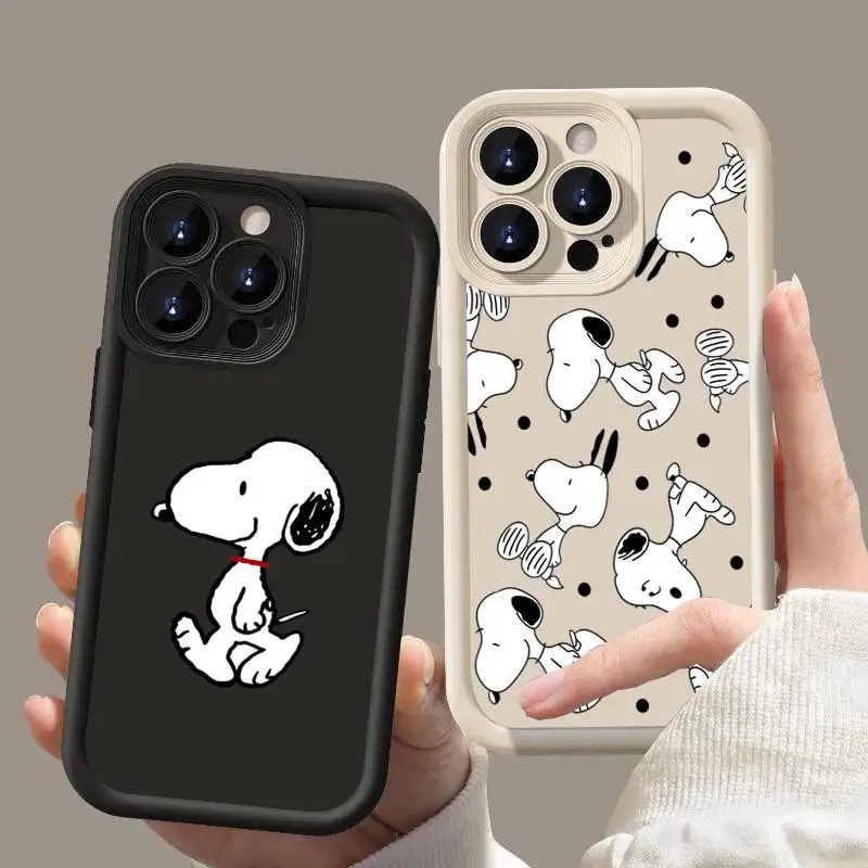 Phone Case for OPPO Reno 10 5G 6 8 11 10 12 Pro 12F Reno 7 4G 4 5 6 Lite A38 A78 A98 A57 A77 Cute Snoopy Camera Protective Cover