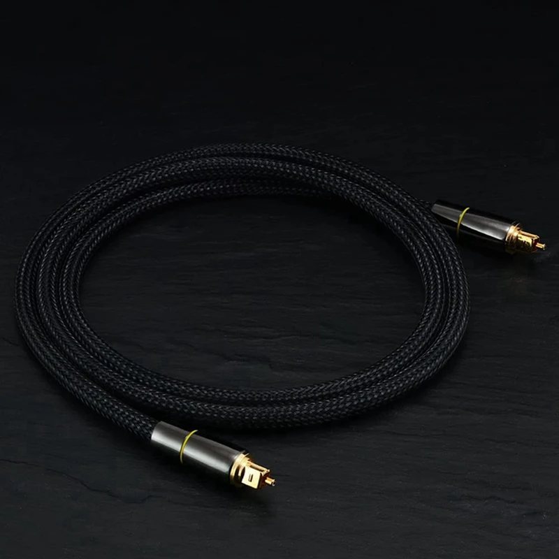 Cable de Audio óptico Digital, Cable de salida de 2M, amplificador de altavoz, Cable de conexión de fibra óptica de 5,1 canales, nailon trenzado