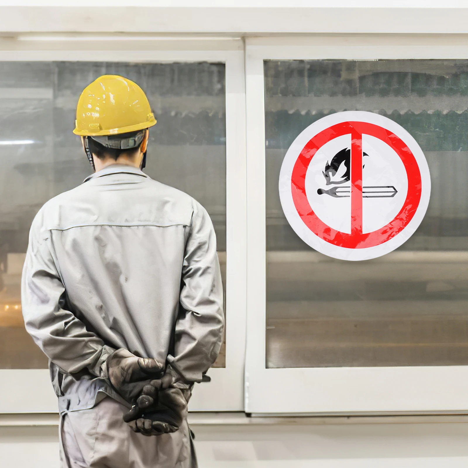 PVC Safety Warning Stickers Danger Decals No Open Flames Labels Caution Signs Reliable Machine Room Warning Sign Self Adhesive