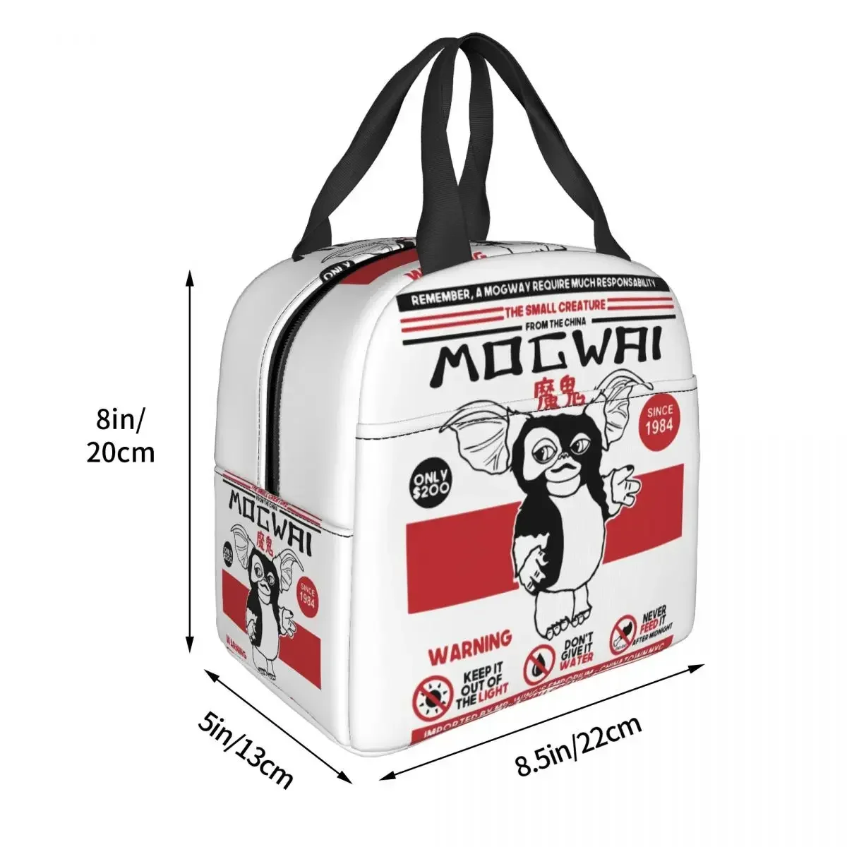 Your Pet Mogwai Lunch Bag Portable Insulated Canvas Cooler Gizmo 80s Thermal Picnic Lunch Box for Women Children