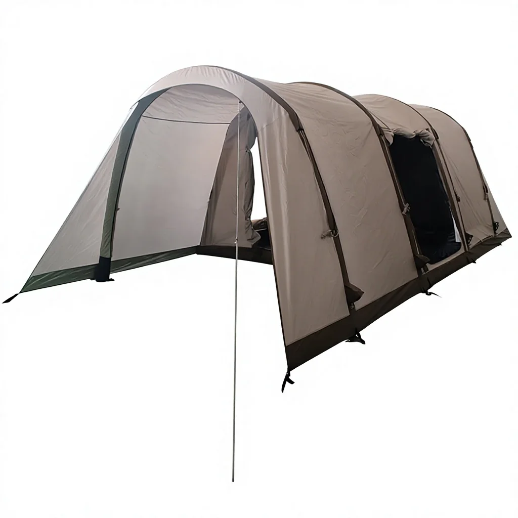 2026 In-stock Double Layer Outdoor Tunnel Tent Two-room Large Space Foldable Camping Tent with windows Factory Wholesalepromote