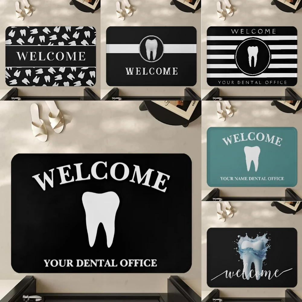 

Dental Dentist Protects Teeth Welcome Rug Doormat Print Floor Mat Living Room and Bedroom Hallway Entry Foot Mat Fun Decor
