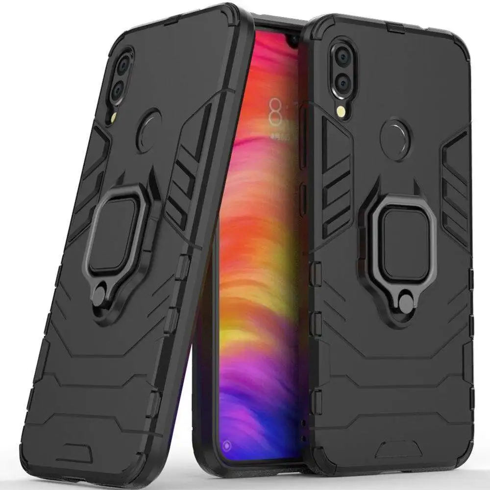 Linkee чехол для телефона Samsung Galaxy A40, Силиконовый ТПУ и жесткий поликарбонатный роскошный бронированный противоударный металлический чехол с кольцом-держателем