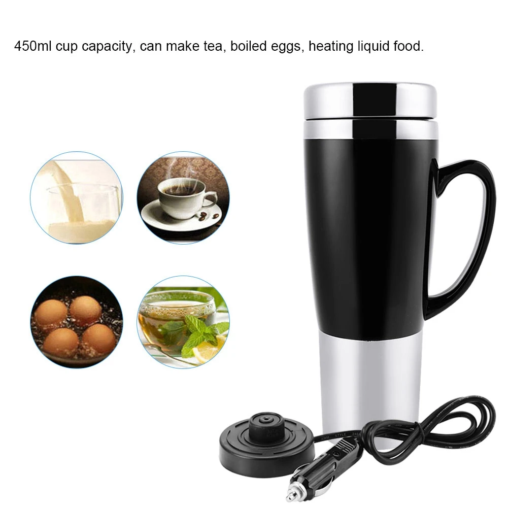 

12V Electric Water Insulated Car Mug Travel Heating Cup Kettle for Hot Coffee Milk Tea Electric Car Water Mug Electric Car Mug