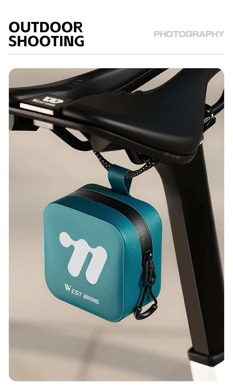WEST BIKING Mini-Satteltasche, wasserdichte TPU-Fahrradtasche für Fahrrad, zum Aufhängen unter dem Sitz, leichtes Fahrradzubehör – Detail 15