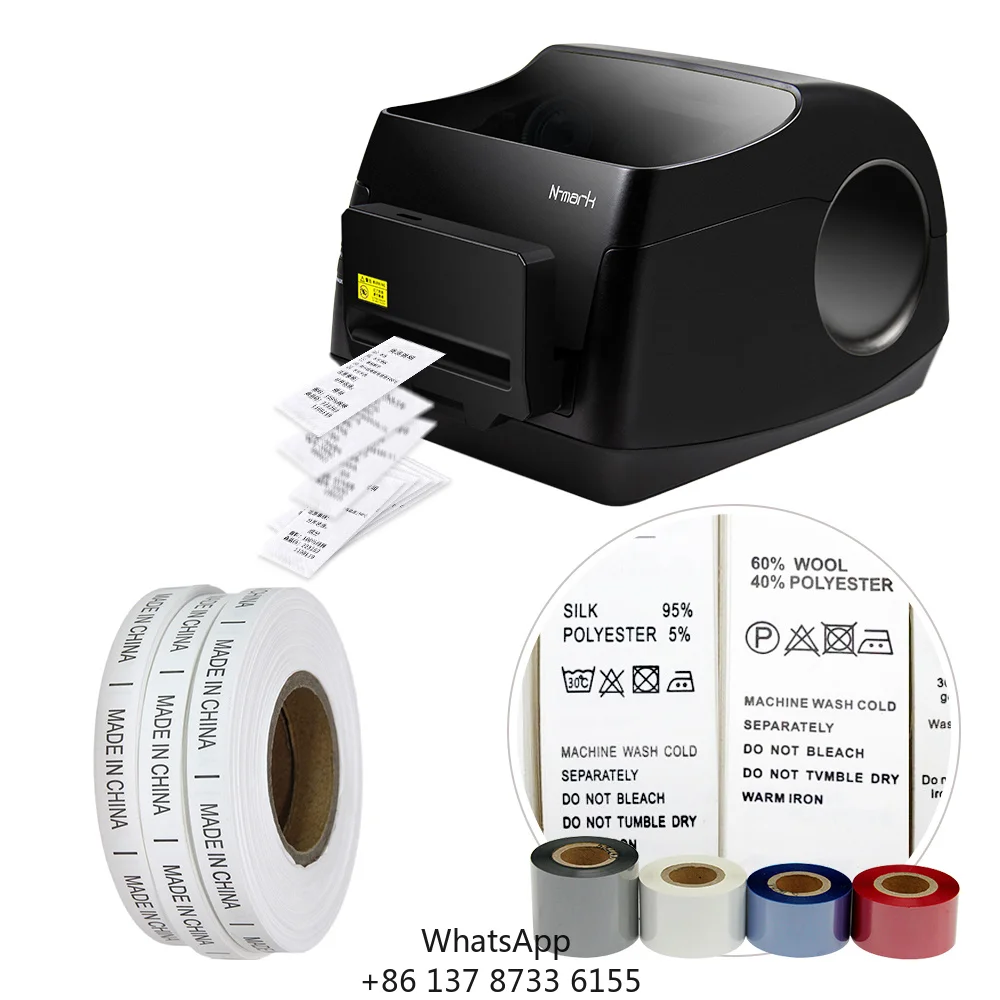 D4022/D4032 China Made Clothing Tag Wash Care Label Printing Machine For Printed Wash Care Clothing Label With Cutter