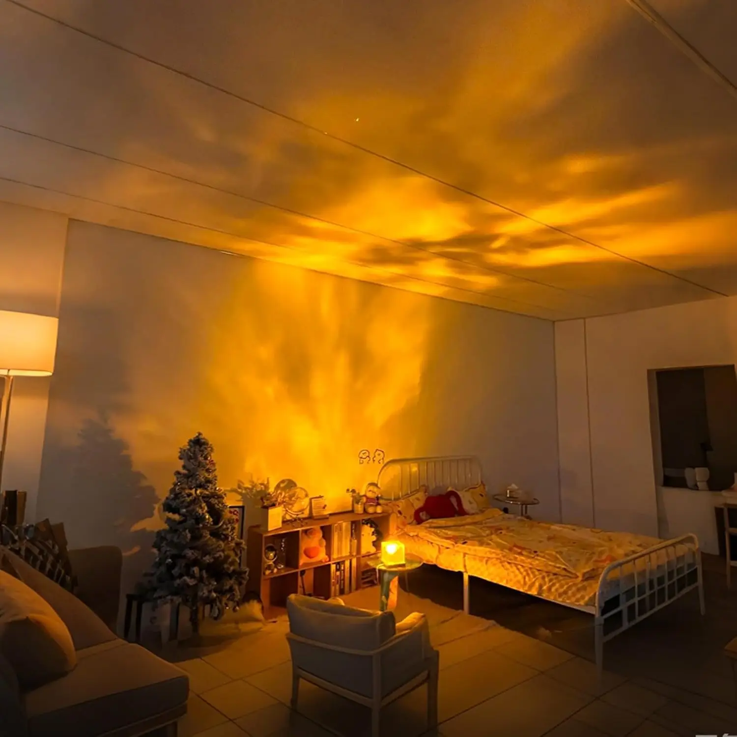 Projecteur de vagues océaniques, lampe Cube 16 couleurs et télécommande, veilleuse d'ondulation d'eau 3D pour chambre d'enfant, méditation, Bar, Restaurant