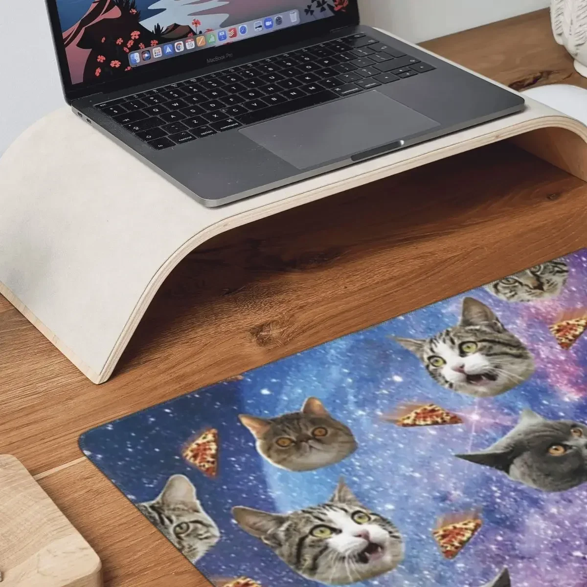 Espaço gato cabeças grande mouse pad teclado do computador mouse tapete de jogos pc portátil tapete de mesa acessórios de escritório tapetes de mesa