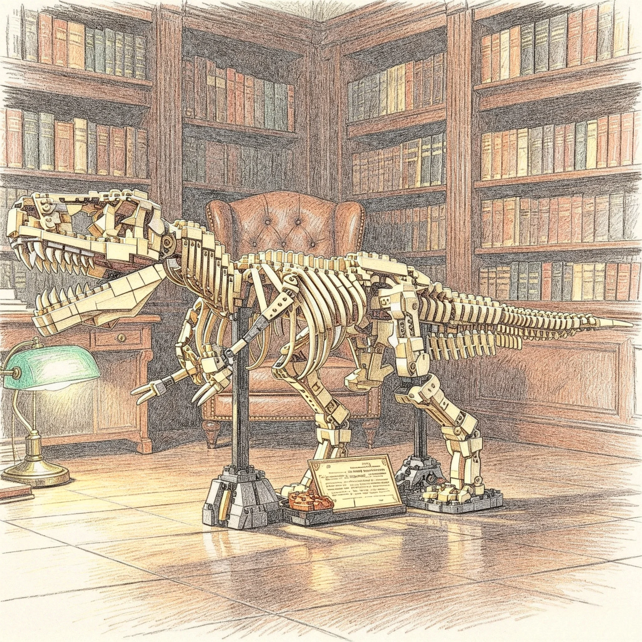 

2026 Jurassic Dinosaur Fossil MOC Tyrannosaurus Rex Building Block Set Home Decoration Model Men and Women Holiday Gifts