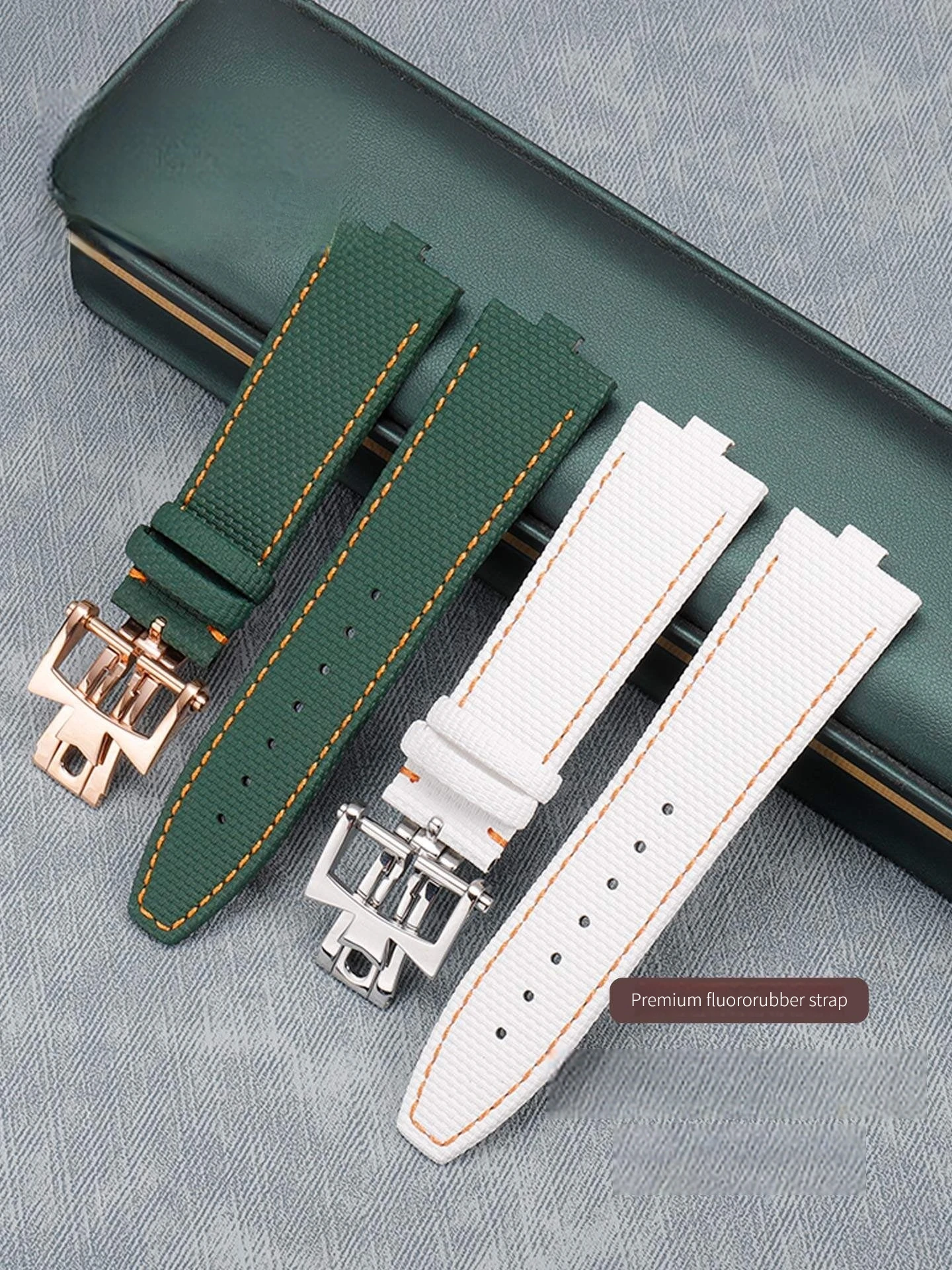 New style FKM+cowhide leather watch strap for Vacheron Constantin Overseas 4500V 5500V 7900V 24mm watchband for Men quick switch