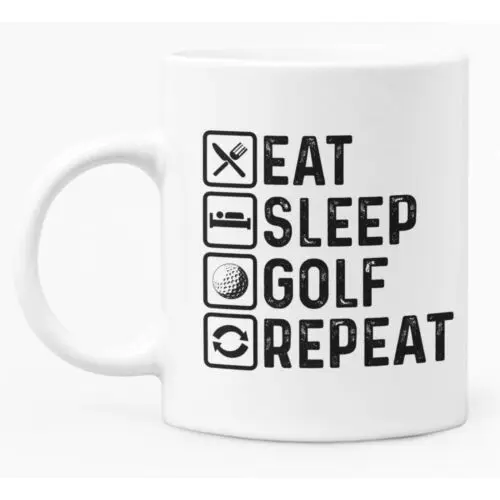 

Golfing Mug 11oz White Ceramic Coffee Funny Mug Gift For Golfing Enthusiast