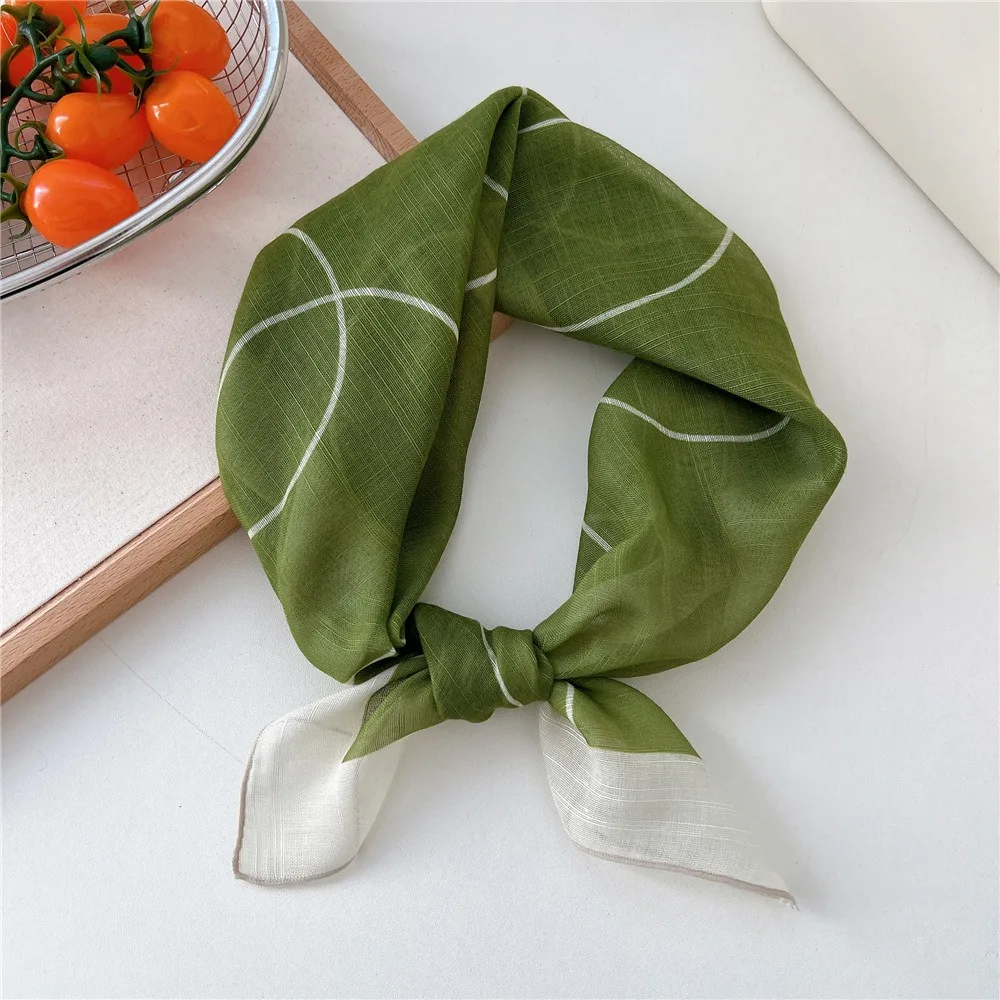 

Trendy Square Silk Scarf Flower Pattern Handbag Wraps Head Handkerchief Double Sides 58*58cm Neckerchief Female