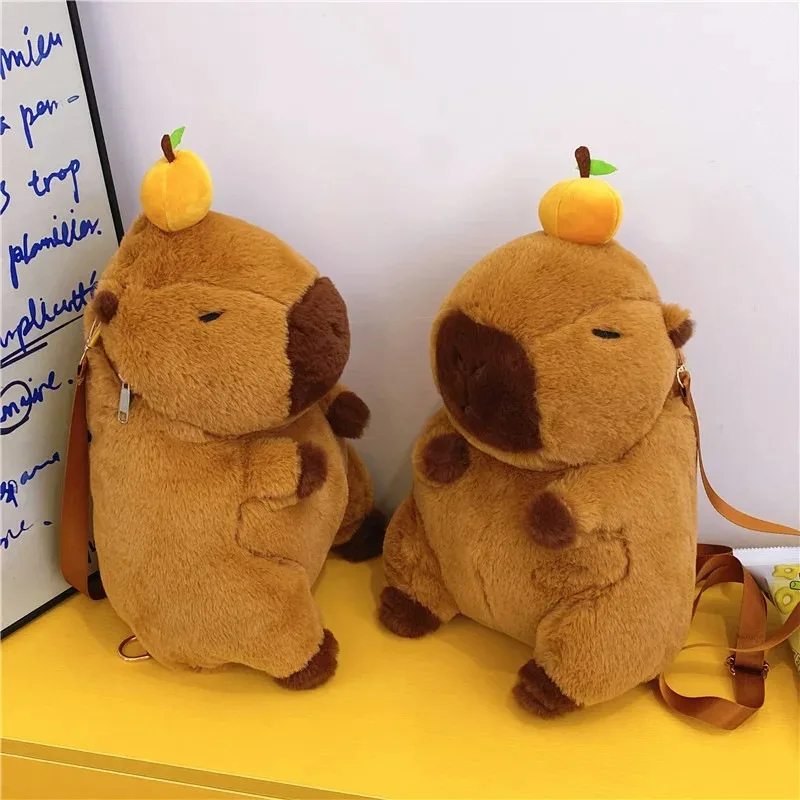 Capybara Plush Backpack Kawaii Fashion Plushie Doll Fur Bag Children\'s Bag Shoulder Bag Mini Knapsack Bags Gifts For Girlfriend