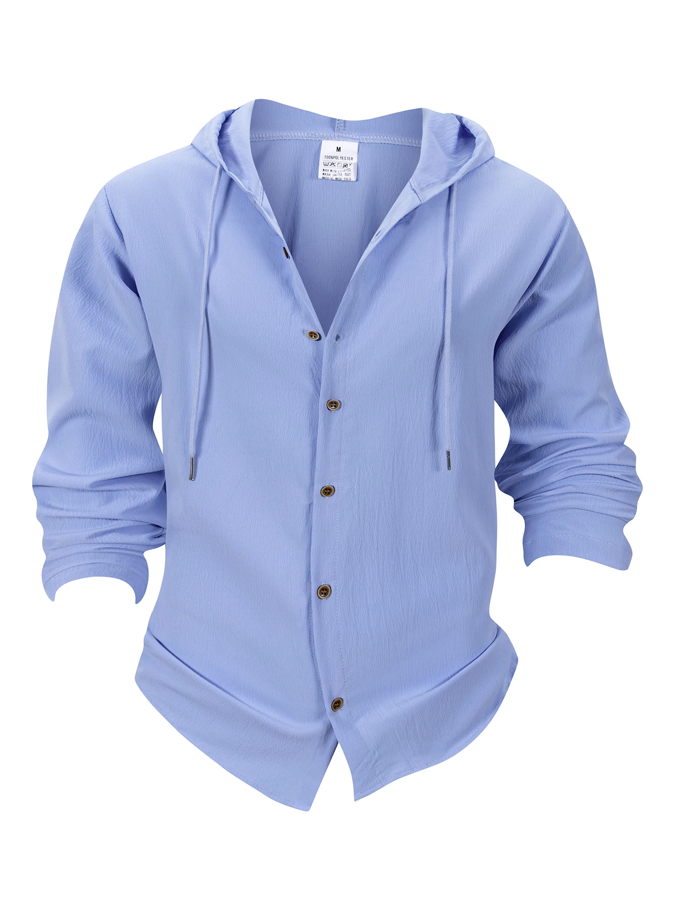 Men's Lightweight Beach Long Sleeves Shirt Short Hippie Casual Button Hooded Henry Shirt Quick Dry Breathable Spring Outerwear image 5