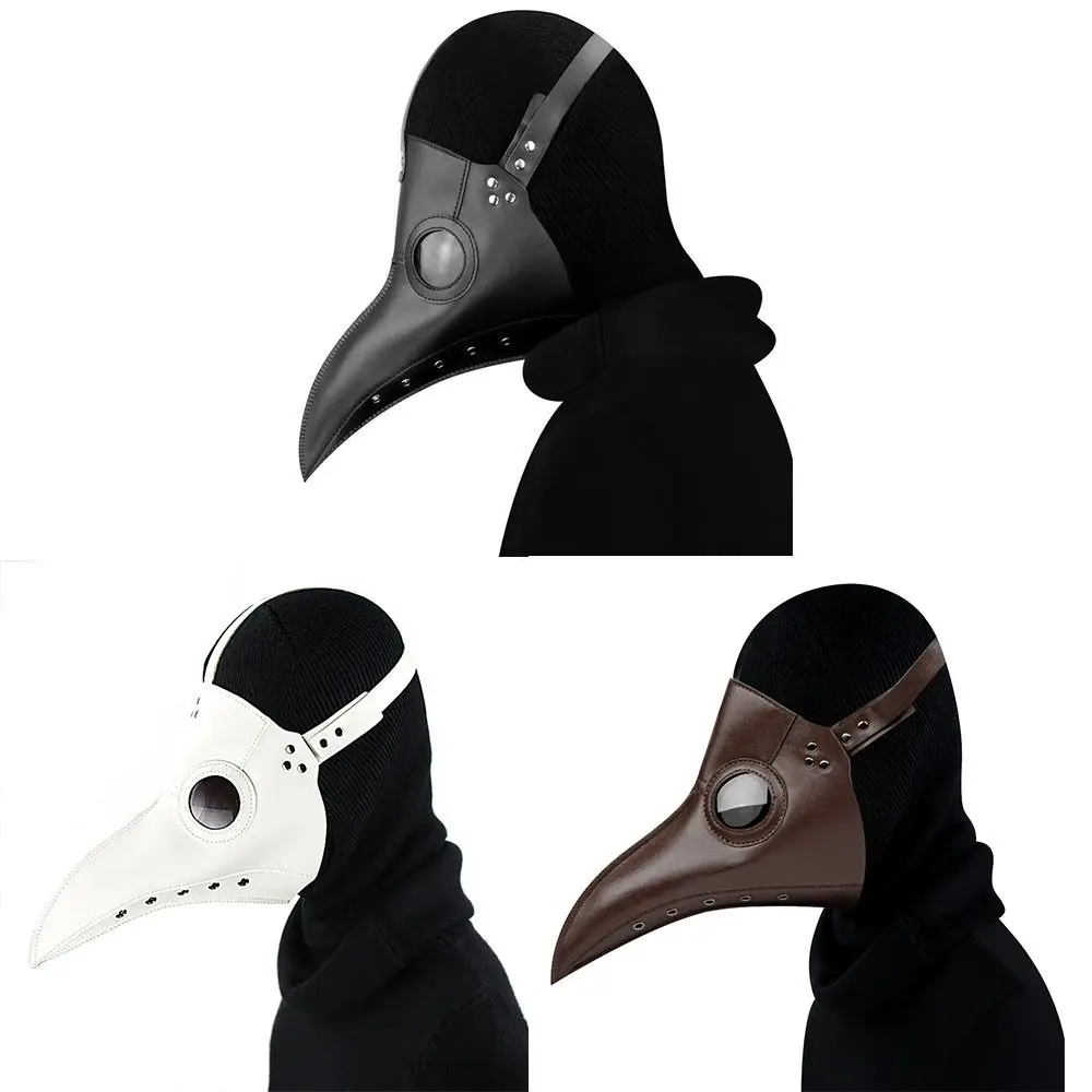 Creative Long Nose Beak Steampunk Bird Mask Funny Cartoon Plague Doctor Mask Plastic Halloween Bird Mask Carnival