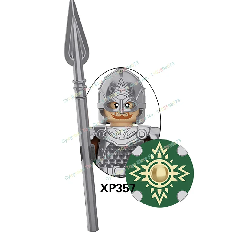 Cavaliere medievale ascia guardia spada fanteria Spearman Building Blocks accessori arma armatura casco scudo giocattolo per bambini KT1046