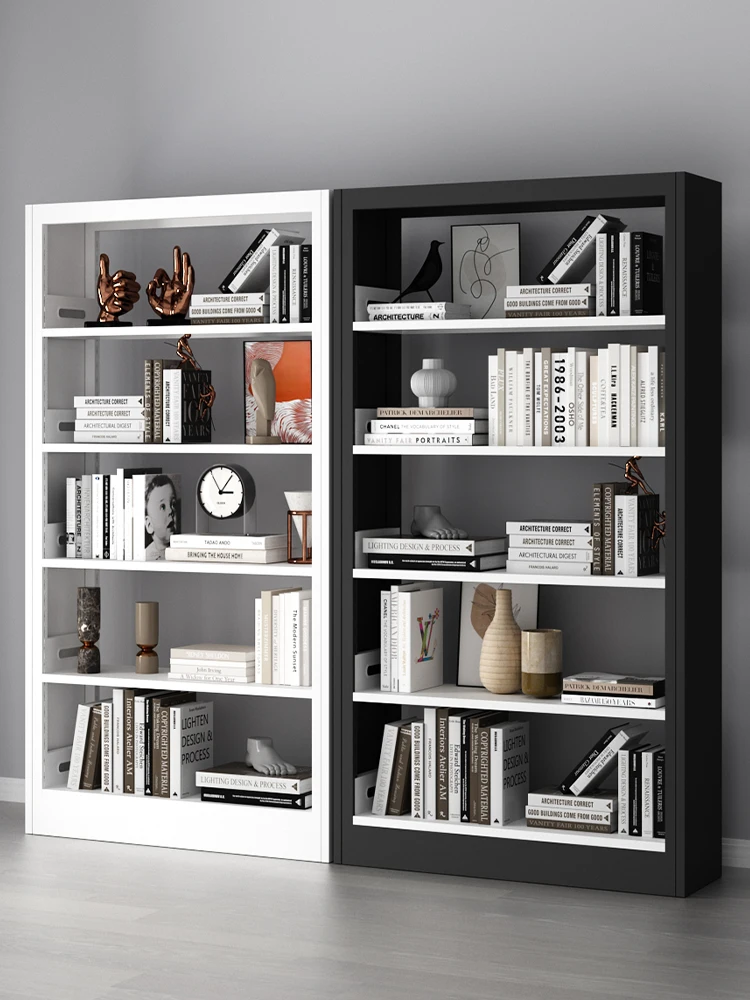 Steel Library Bookshelves Home Data Archive Shelves Floor Multi-layer Iron Bookcase School Reading Room Bookshelves