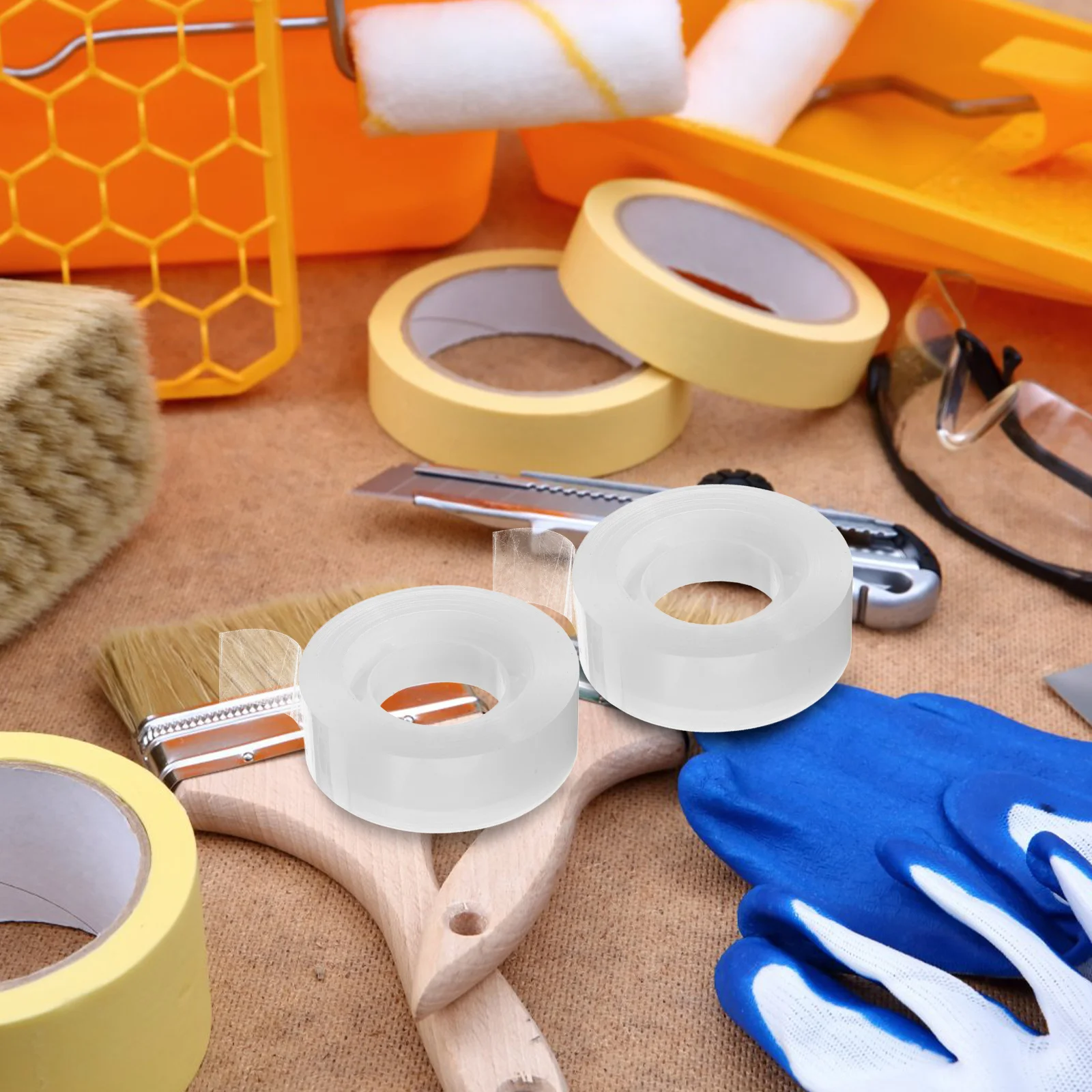 12 لفة شريط شفاف شفاف صغير التصاق قوي للمكتب والمدرسة والتغليف المنزلي DIY مغلفات الختم الشريط الشفاف #6