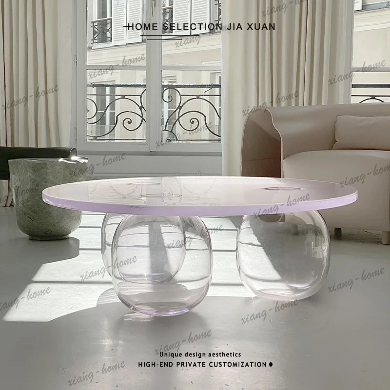 Best Sellers Creative Art Designer Teen Pink Hanging Acrylic Coffee Table's Coffee Table