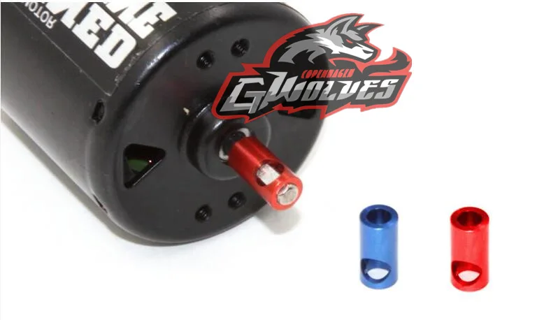 GWOLVES BLUE/RED Metal Motor Conversion Set 3.17MM shaft to 5MM Bushing Motor gear Conversion 5mm shaft to 3.17mm