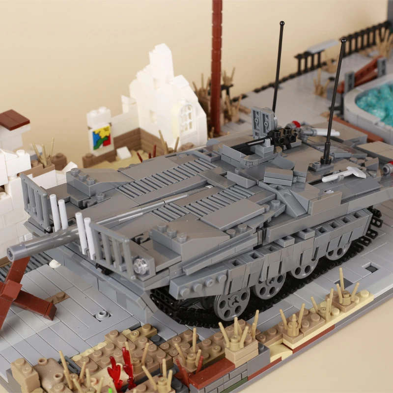 MOC-WW2 Alemão Africano Suécia Modelo Tanque Tigre, Acessórios De Batalha, Bloco De Construção Do Veículo, Brinquedos De Tijolo, Presente Das Crianças