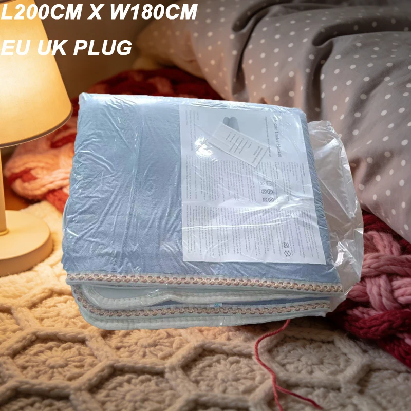 

Очень большое электрическое одеяло 190 Вт, Великобритания, ЕС, двойной размер, наматрасник с подогревом, безопасное согревающее одеяло для семьи, зимняя кровать, грелка