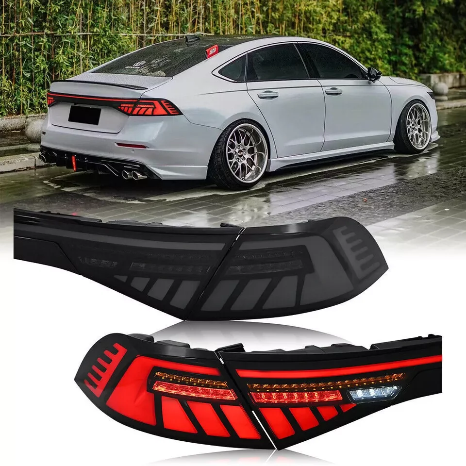 LED Tail Lights forAccord 2023 Clear and Smoked Rear Lamps Animation DRL 3