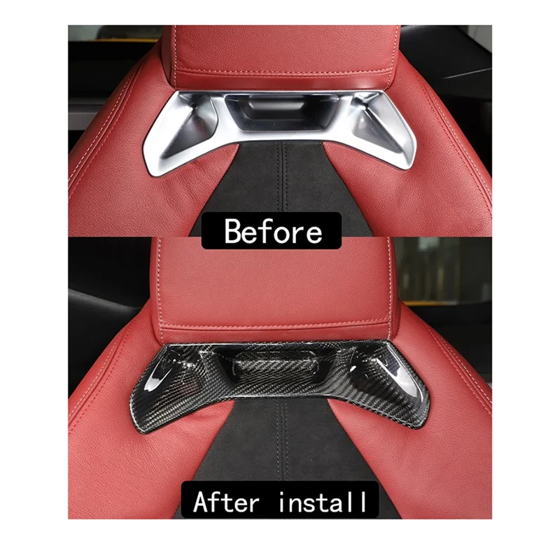 

Classy-Carbon Fiber Black Car Seat Backrest Cover Trim Stickers For Toyota Supra GR A90 A91 MK5 2019-2022 Parts Accessories