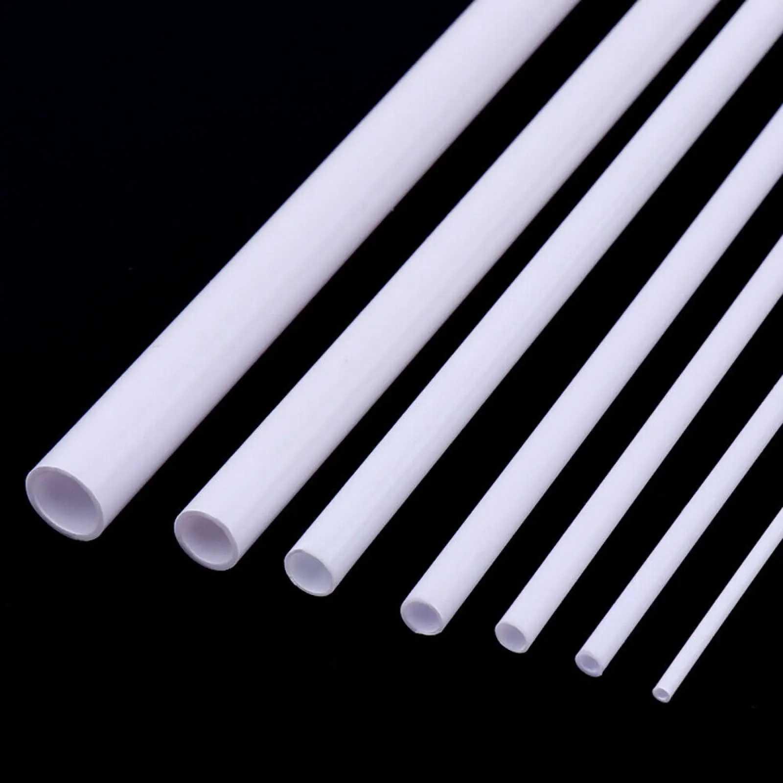 5Pcs ABS Round Hollow Bar Plastic White Welding Rods DIY House Sand Table Model Building Making Diameter 2mm-5mm Length 25 cm