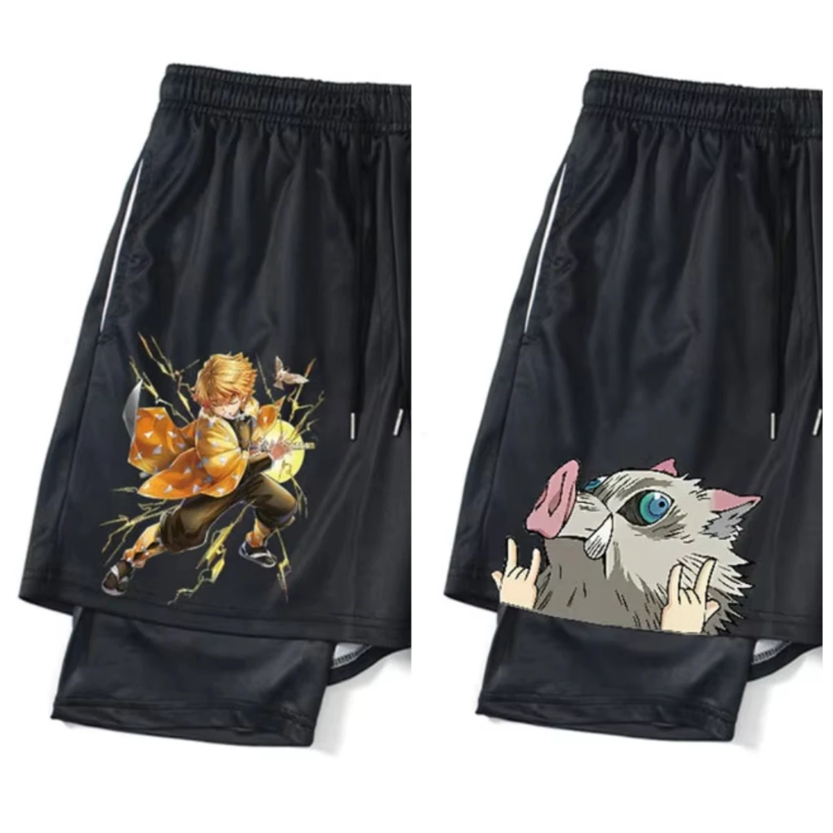 

Black Devil Killer Pattern Anime Print Men's Shorts 2025 Men's Fitness Running Shorts 2-in-1 Shorts for Men's and Women's Sports