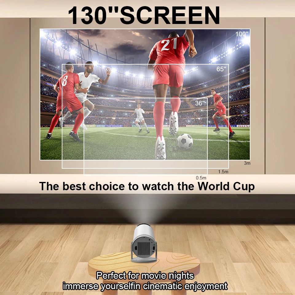 جهاز عرض صغير محمول يدعم 4K Dual Wifi6 260ANSI بلوتوث 5.0 1080P 1280*720P 180 °   دوران أجهزة العرض الخارجية للسينما المنزلية