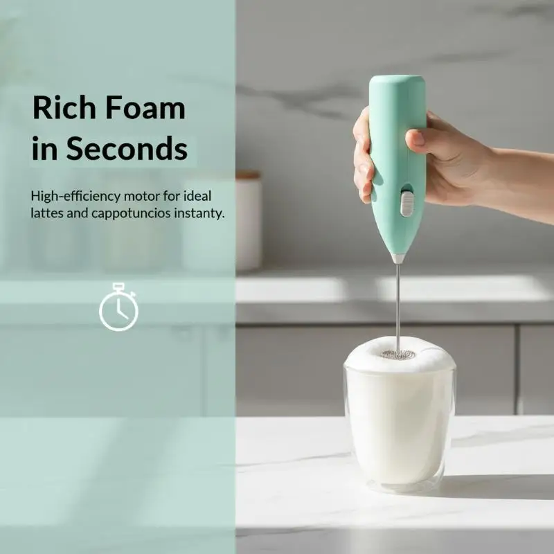 3 Speed Portable Electric Milk Frother USB Rechargeable Handheld Mixer for Office Home Travel Coffee Lovers