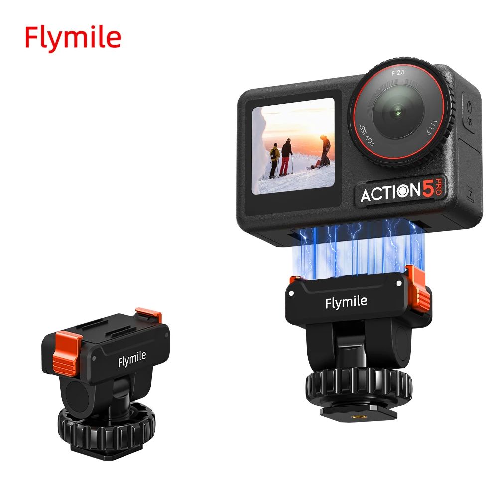 

Flymile Magnetic Quick Release Adapter Mount Gimbal Base for DJI Action 5 Pro/OSMO 360 Accessorsie Bracket with Cold Shoe