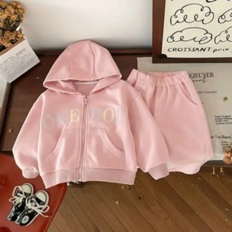 

Children's Suit Autumn New Girls Children's Clothing Children Korean Version leisure etters Two-piece Suit 80-130cm