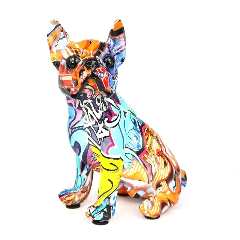

New Creative and Colorful Bulldog Resin Handmade Crafts Decorations, Home, Living Room, Foyer Decorations, Dog Decoration Gifts