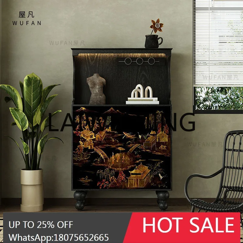 RWJ متعددة الوظائف غرفة المعيشة مدخل مدخل خزانة الطابق الدائمة الزينة خزانة الشاي #4