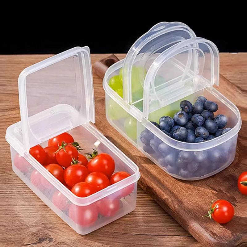 500/600ml Kitchen Refrigerator Storage Boxes Fruit & Vegetable Packaging Food Storage Boxes Non-Serial Sealed Freezer Boxes