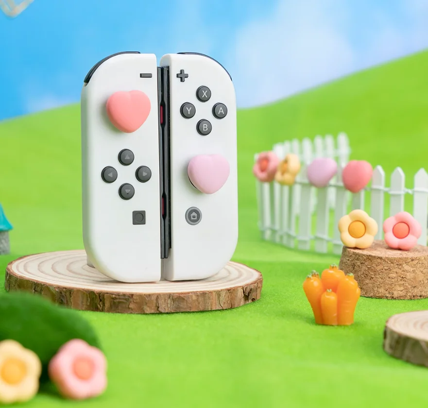 Силиконовый чехол с ручкой для большого пальца Flower Love для Nintendo Switch 2/NS oled/Lite для Sony PS5 PS4 Pro Slim Xbox One Series X/S