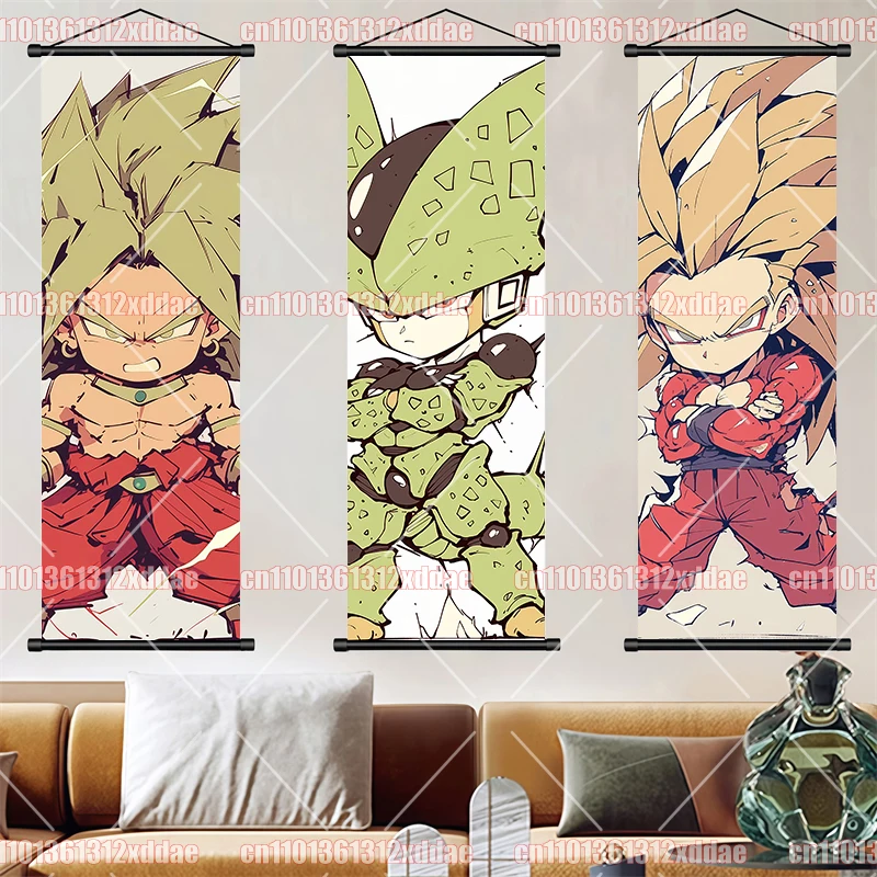 Dragon Ball Anime Scroll Painting Living Room Bedroom Wall Decoration Art Poster Goku Vegeta Broly Piccolo Fan Collection Gift - view 3