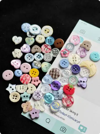 40PCS Cream Color Button Blind Box Mixed Style-Ins Wind Decor for Hand AccountDIY Doll Clothes Accessories Beaded Jewelry Making image 2