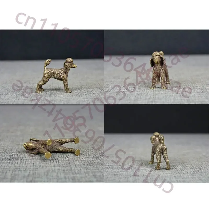 Pure Copper Cute Poodle Statue Feng Shui Ornament Statue