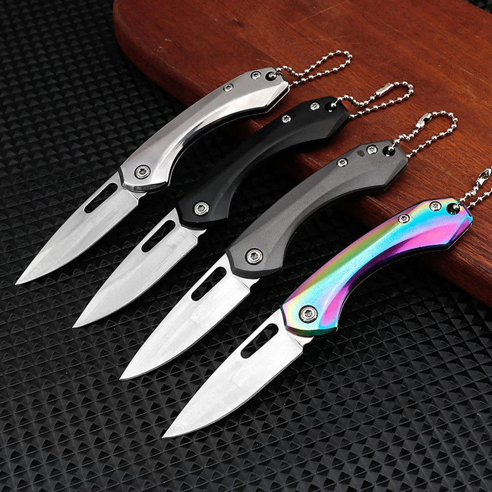 Small Keychain Knife For Self Defense Mini Pocket Knives & Folding Knives Everyday Carry Foldable Hiking Camping Knife Survival