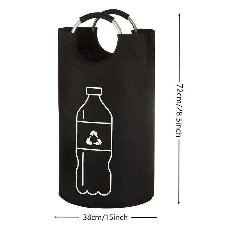 1Pcs 82L Empty Bottle Storage Basket Folding Kitchen Wastewater Bottle Collector Bag With Aluminum Handle Large Capacity Bin
