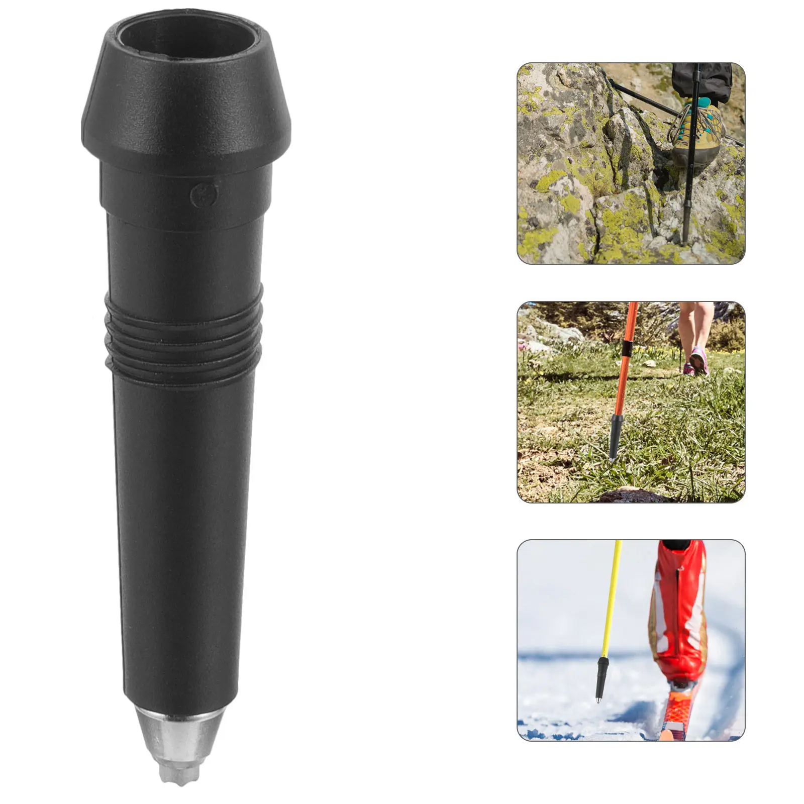 Carbon Tungsten Steel Hiking Pole Tips Replacement for Trekking Poles Excellent Grip Shock Absorber for Hard Surfaces Trails
