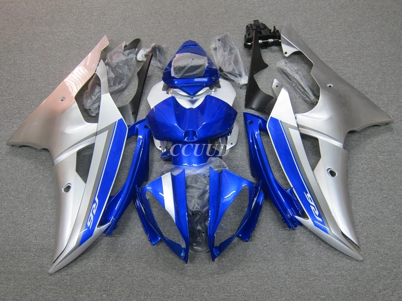 4Gifts New ABS Motorcycle Fairings Kit Fit For YAMAHA R6 2008 2009 2010 2011 2012 2013 2014 2015 2016 Bodywork Set Silver Glossy