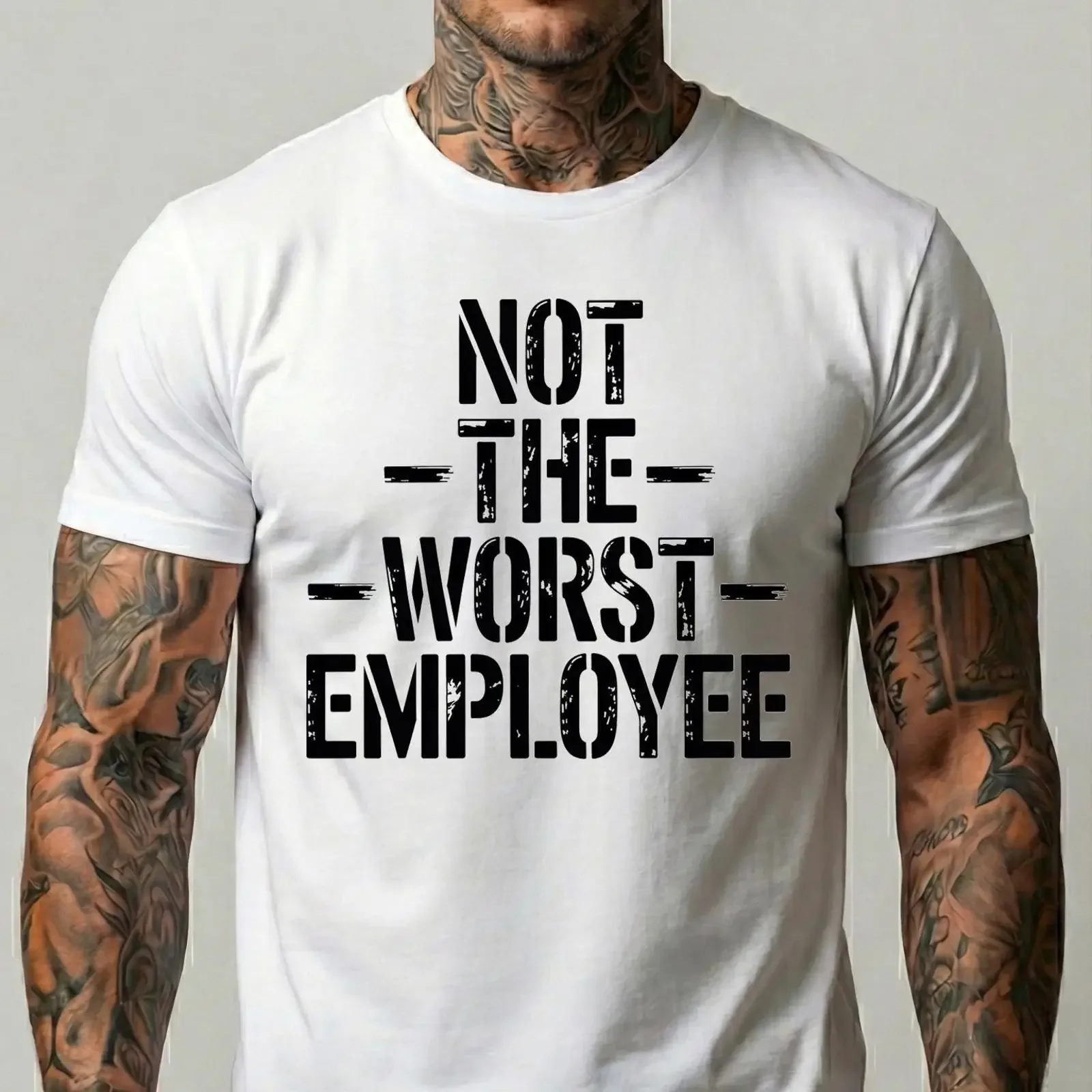 Not The Worst Employee T Shirt Funny Office Humor Workplace for Coworkers Bosses s vintage Washed Versatile Soft Stylish