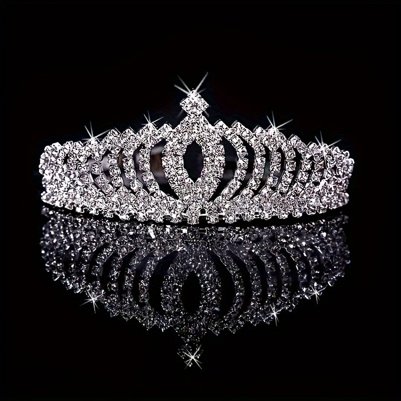 1 diadema de princesa real, corona completa con diamantes de imitación y peine, accesorios para el cabello para bodas, cumpleaños y banquetes, estilo princesa elegante, 4,92x1,77 pulgadas, accesorios de joyería para ocasiones especiales para damas, bodas y celebraciones de cumpleaños