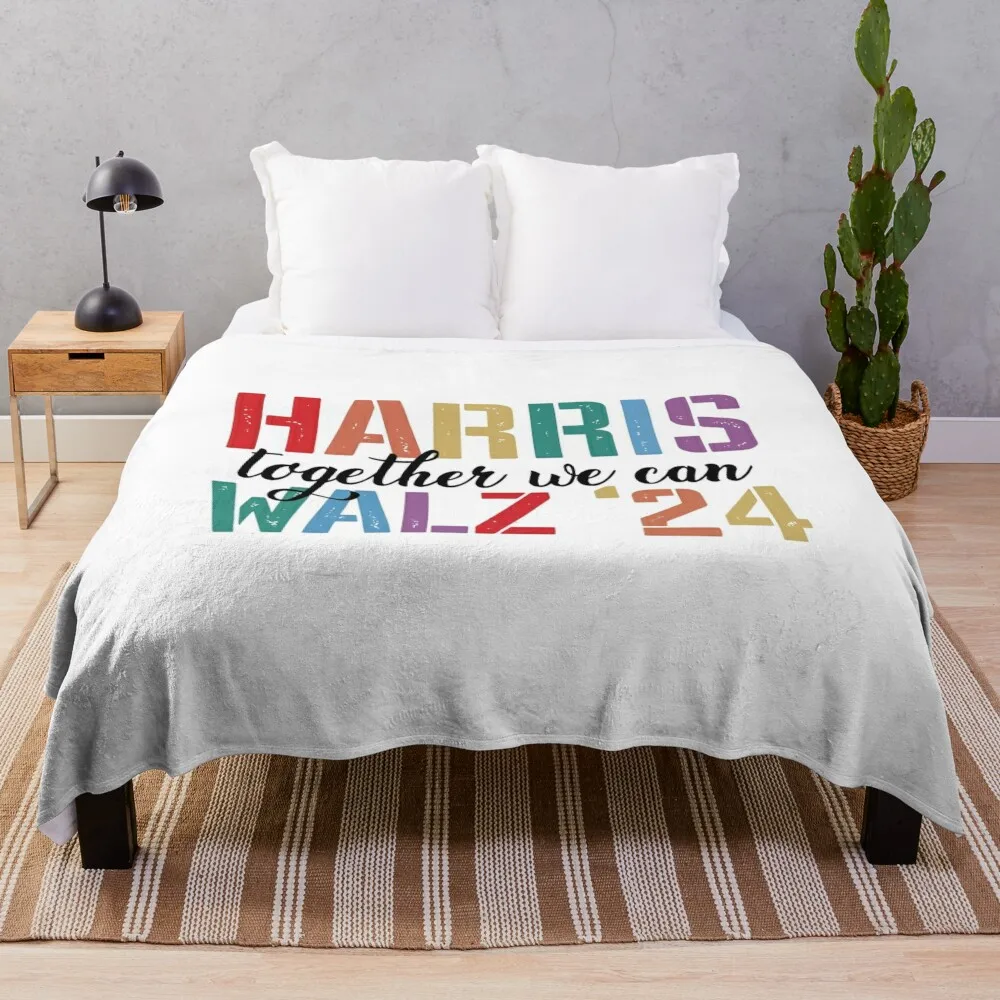 Harris Walz 24 Together We Can Throw Blanket anime funny gift Soft Beds Plush Blankets